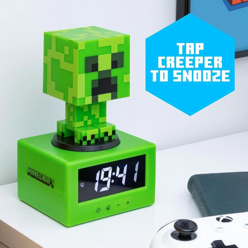 PALADONE MINECRAFT CREEPER, RELOJ DESPERTADOR LUZ Y SONIDO - 4