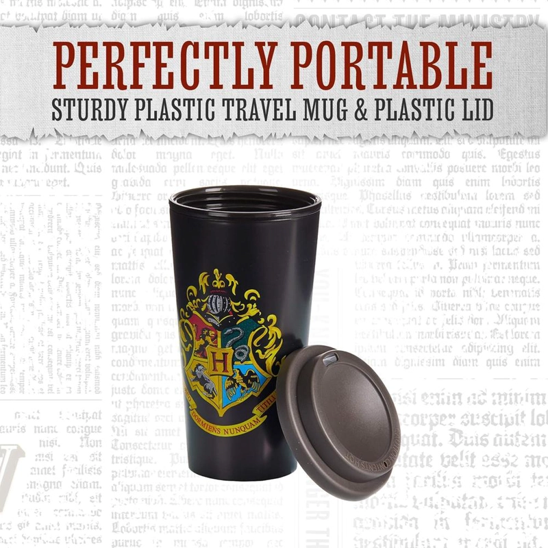 PALADONE HARRY POTTER HOGWARTS CREST, TAZA DE VIAJE PLÁSTICO OFICIAL - 2
