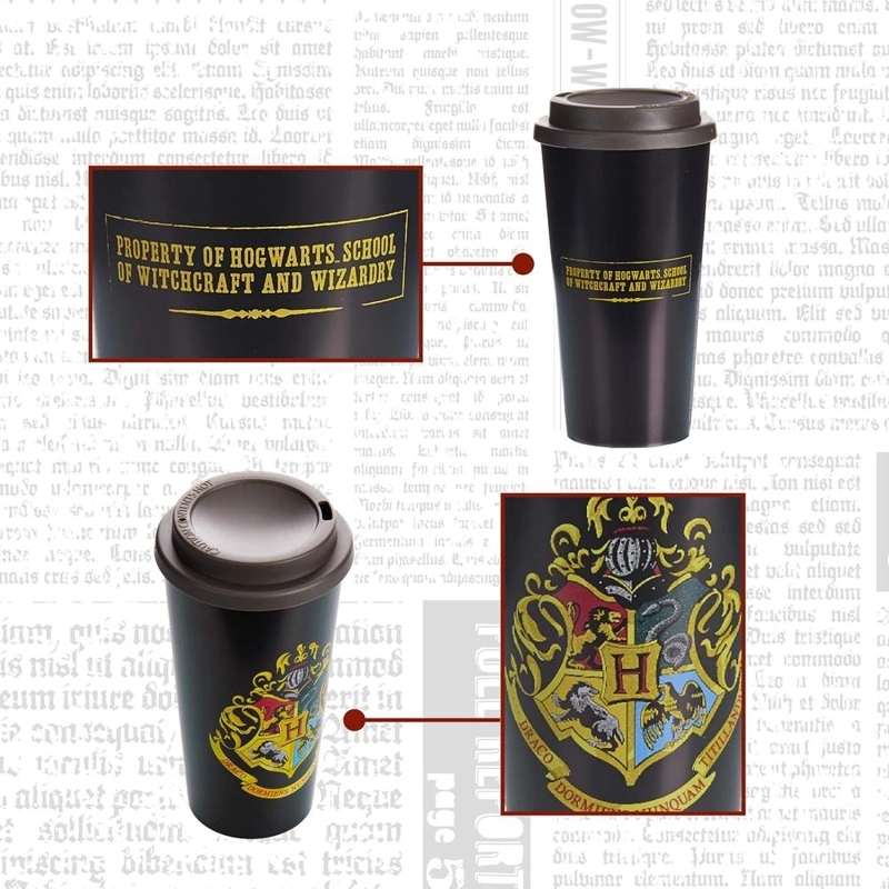 PALADONE HARRY POTTER HOGWARTS CREST, TAZA DE VIAJE PLÁSTICO OFICIAL - 5