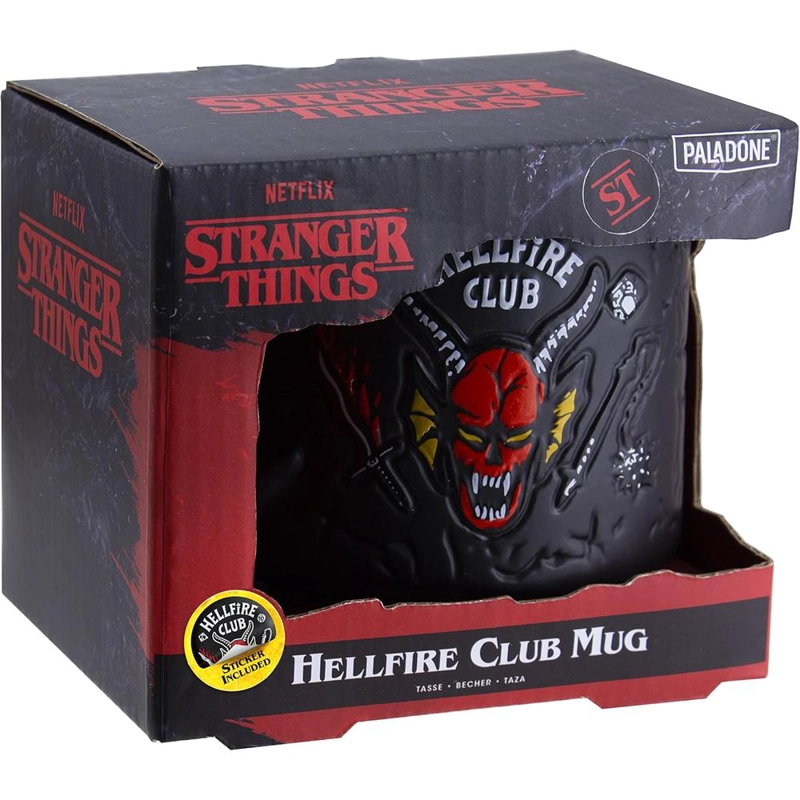 PALADONE STRANGER THINGS HELLFIRE CLUB, TAZA RELIEVE 400 ML OFICIAL - 4