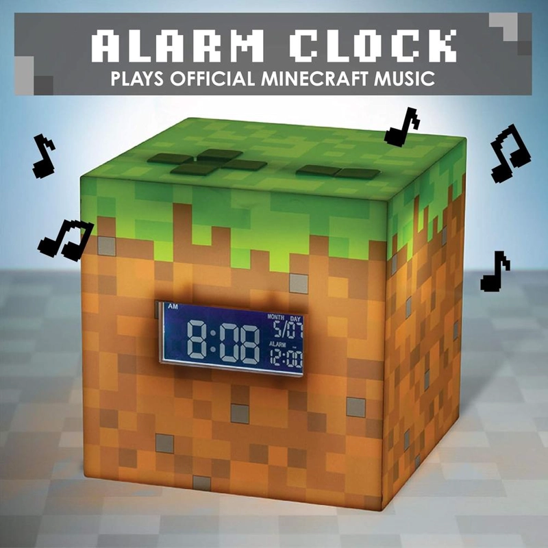 PALADONE MINECRAFT, RELOJ DESPERTADOR BLOQUES Y MÚSICA OFICIAL - 3