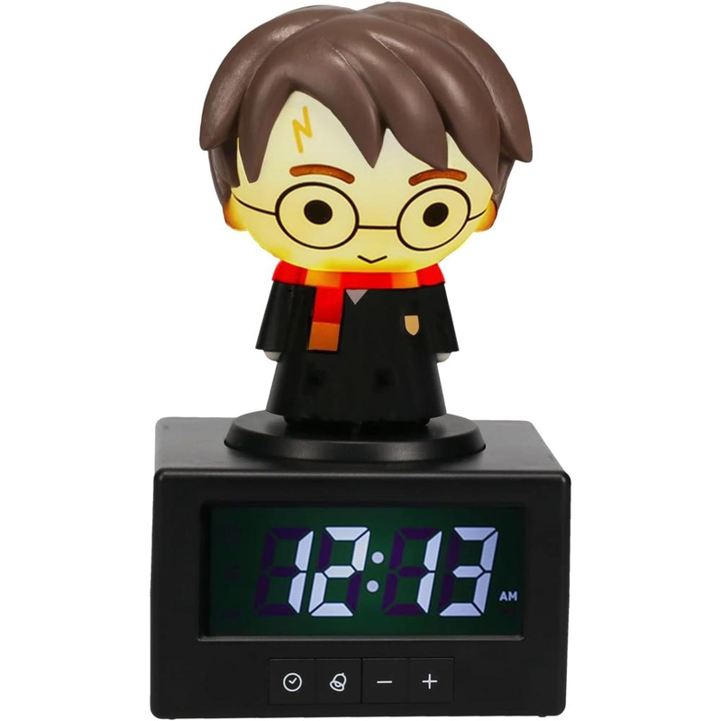 PALADONE HARRY POTTER, RELOJ DESPERTADOR LUZ NOCTURNA PRESIONA HARRY OFICIAL - 1