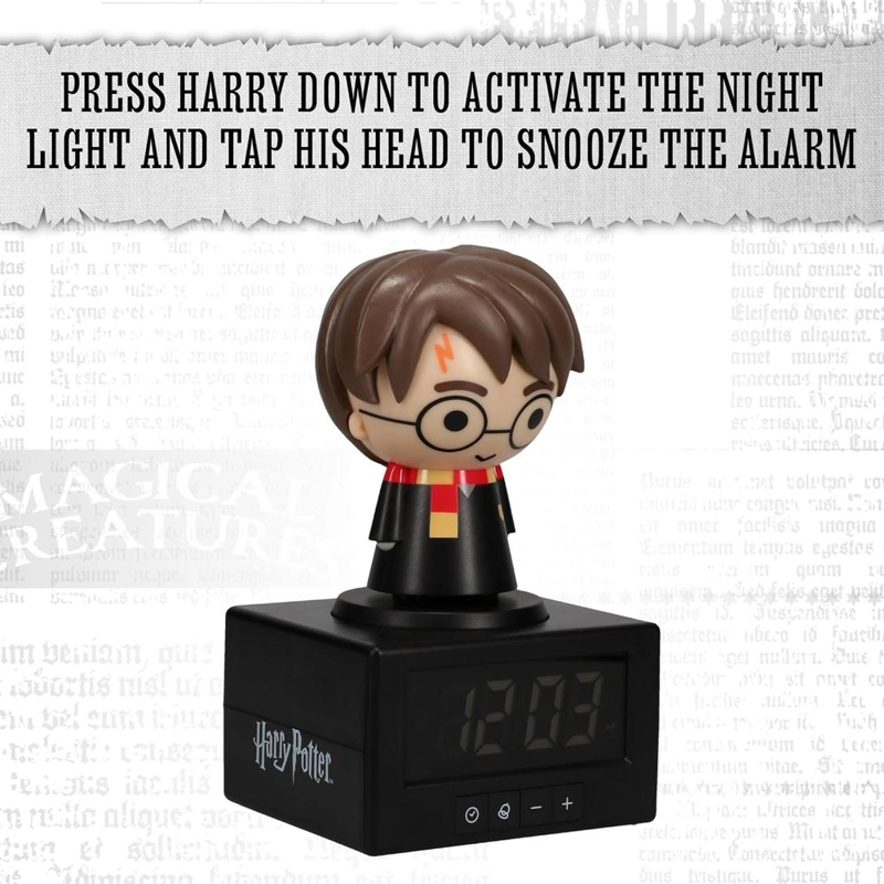 PALADONE HARRY POTTER, RELOJ DESPERTADOR LUZ NOCTURNA PRESIONA HARRY OFICIAL - 3