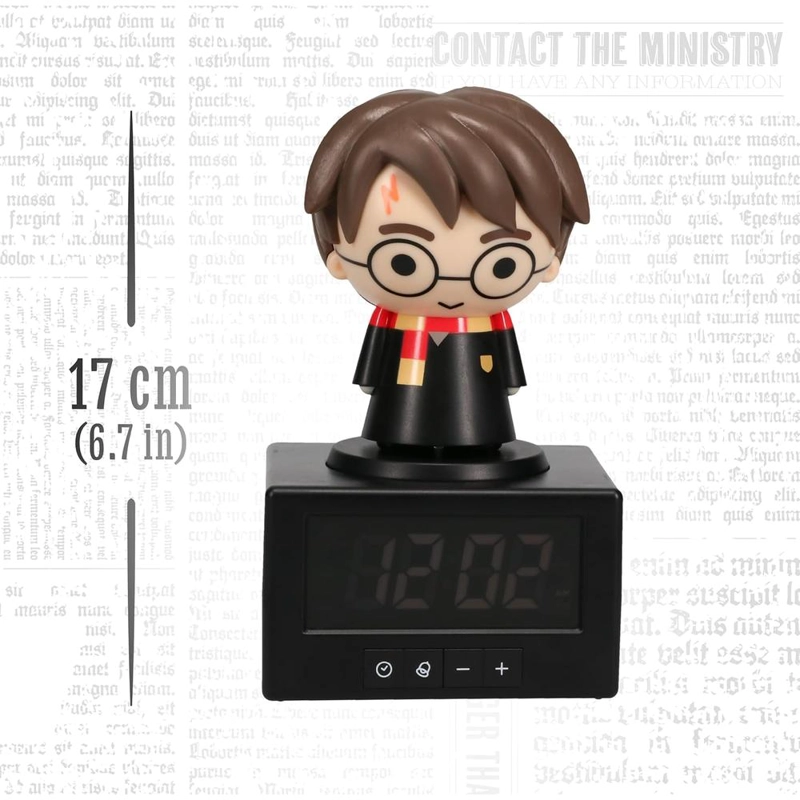 PALADONE HARRY POTTER, RELOJ DESPERTADOR LUZ NOCTURNA PRESIONA HARRY OFICIAL - 4