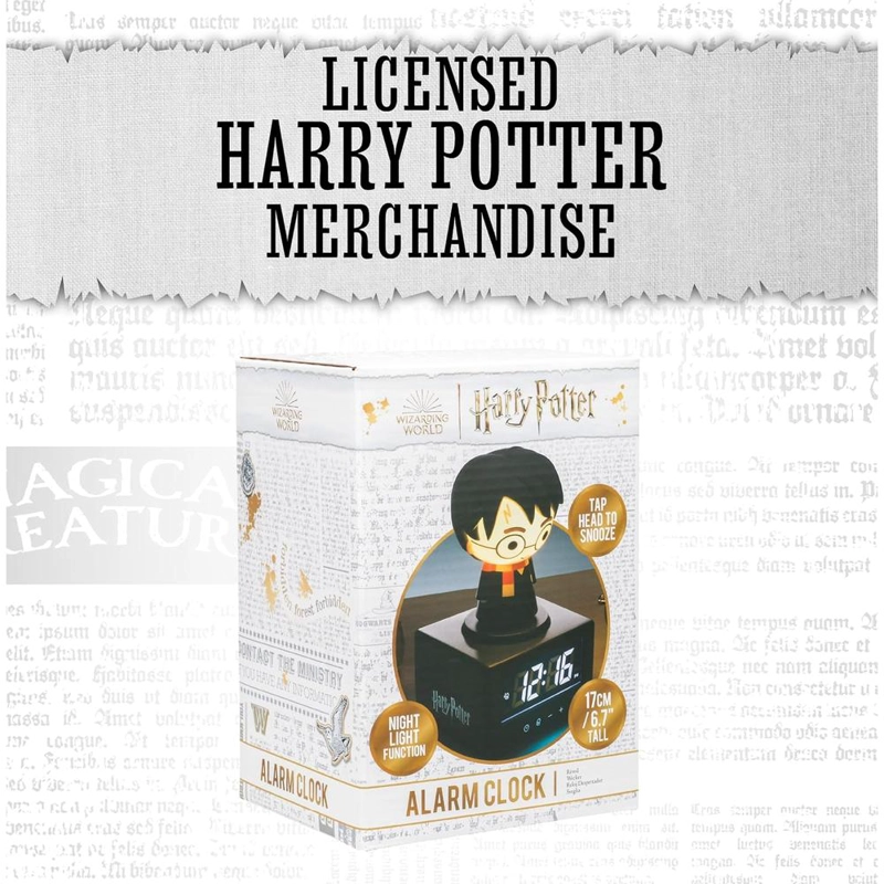 PALADONE HARRY POTTER, RELOJ DESPERTADOR LUZ NOCTURNA PRESIONA HARRY OFICIAL - 6