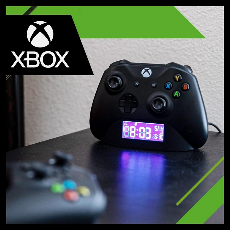 PALADONE XBOX, RELOJ DESPERTADOR DIGITAL CON MANDO NEGRO OFICIAL - 5