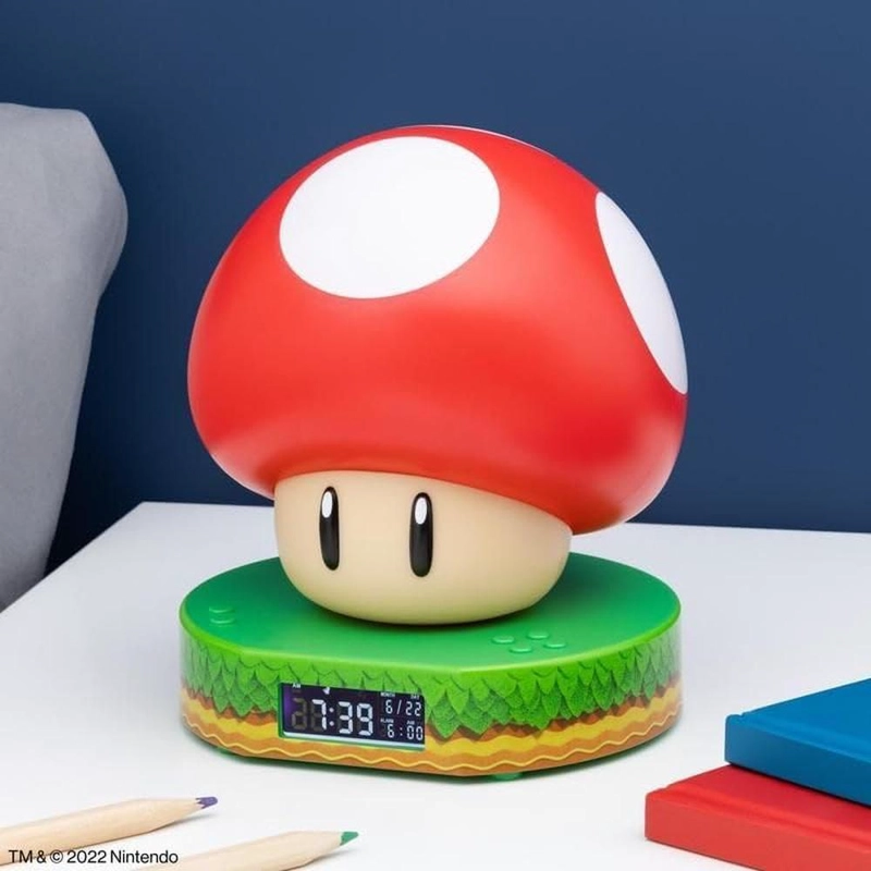 PALADONE SUPER MARIO, RELOJ DESPERTADOR MUSHROOM LUZ Y SONIDO - 2