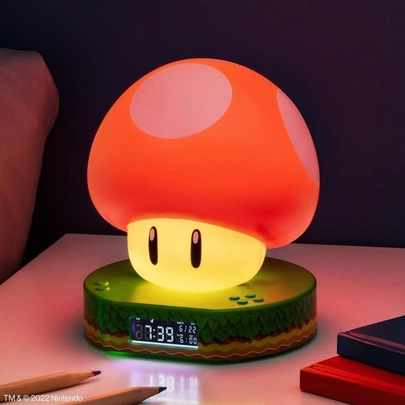 PALADONE SUPER MARIO, RELOJ DESPERTADOR MUSHROOM LUZ Y SONIDO - 3