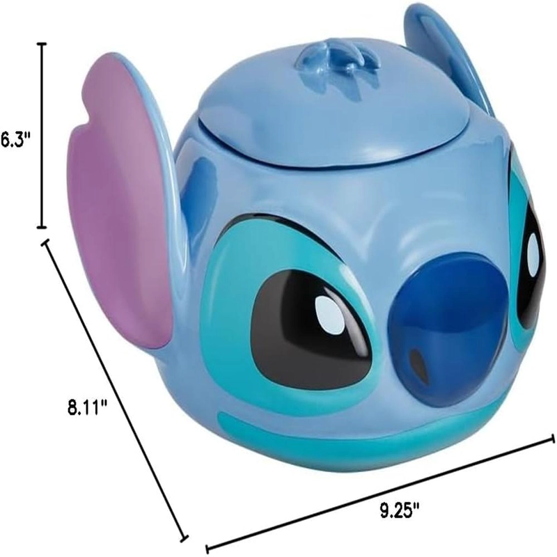 PALADONE DISNEY STITCH, TARRO DE GALLETAS CERÁMICA AZUL 5.9' OFICIAL - 6