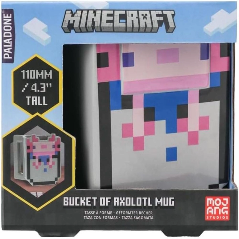 PALADONE MINECRAFT AXOLOTL TAZA CUBETA 13 OZ / 384 ML OFICIAL - 1