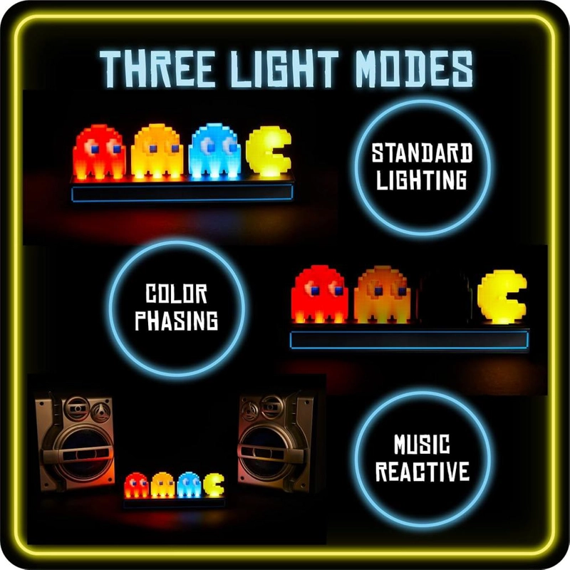 PALADONE PAC-MAN, LÁMPARA FIGURAS PAC-MAN Y FANTASMAS - 3