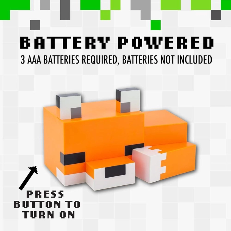 PALADONE MINECRAFT ZORRO, LUZ NOCTURNA BRILLO NARANJA OFICIAL - 3