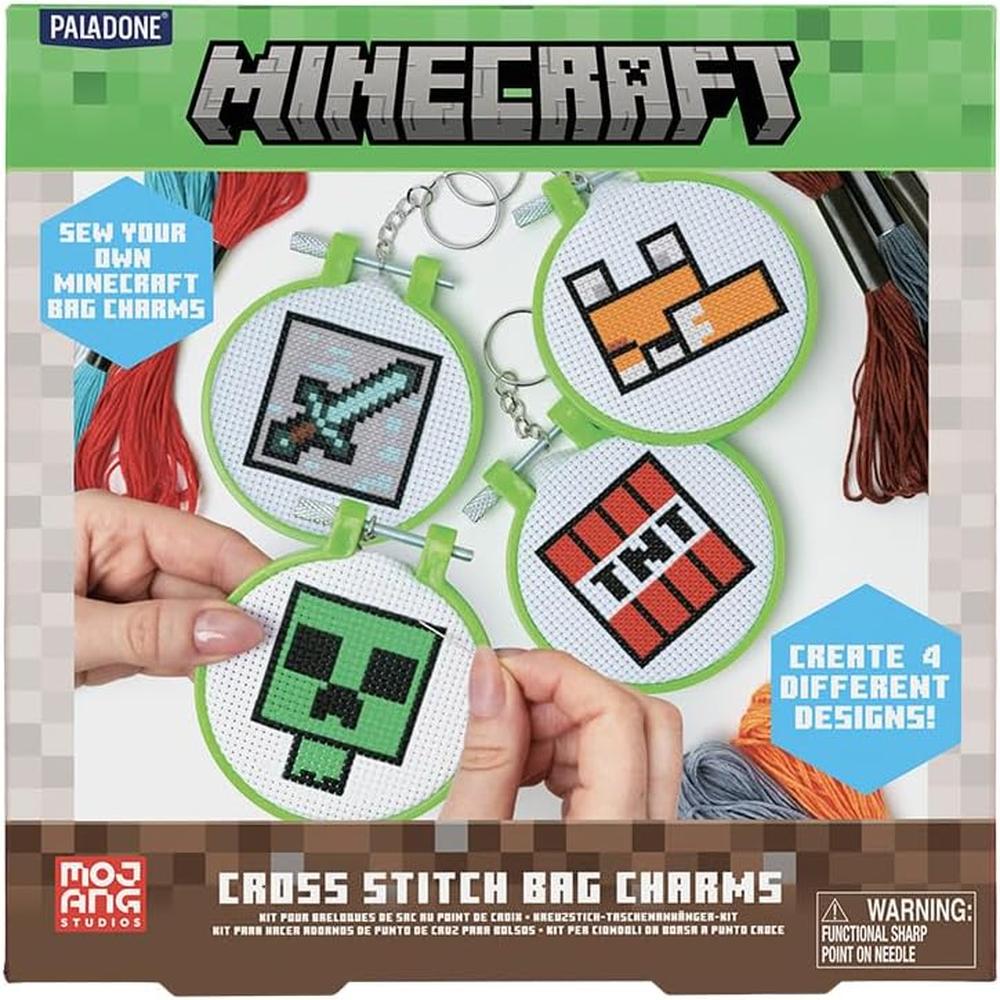 PALADONE MINECRAFT, JUEGO DE 4 DIJES PUNTO CRUZ OFICIAL - 1