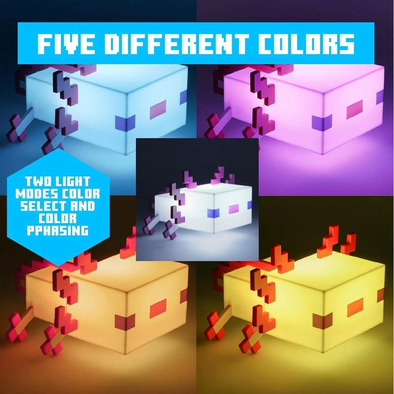 PALADONE MINECRAFT AXOLOTL, LÁMPARA CINCO MODOS DE COLOR - 2