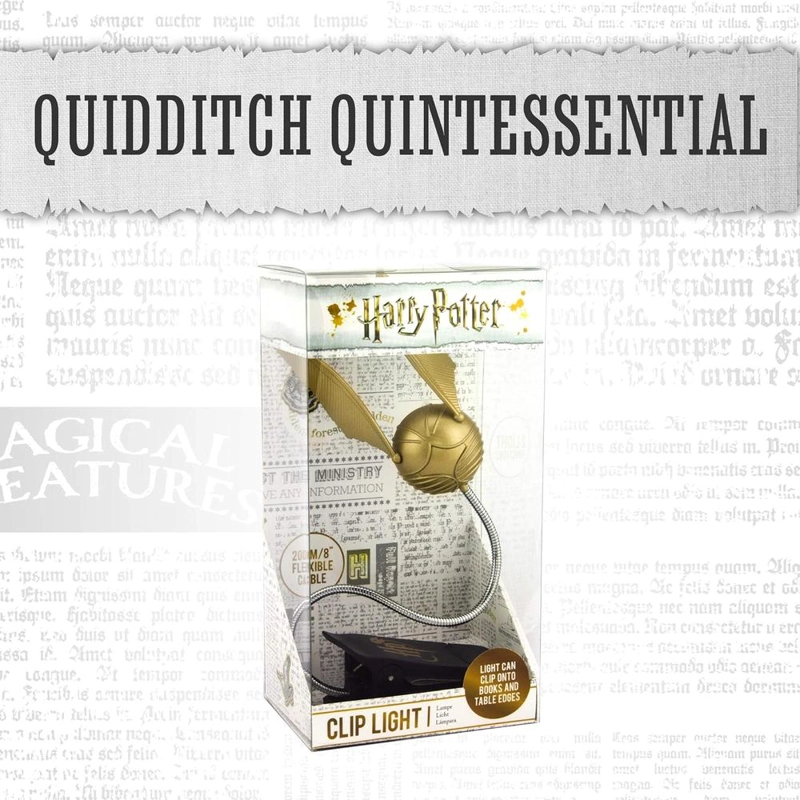 PALADONE HARRY POTTER, LÁMPARA LECTURA SNITCH DORADA CON CLIP - 2
