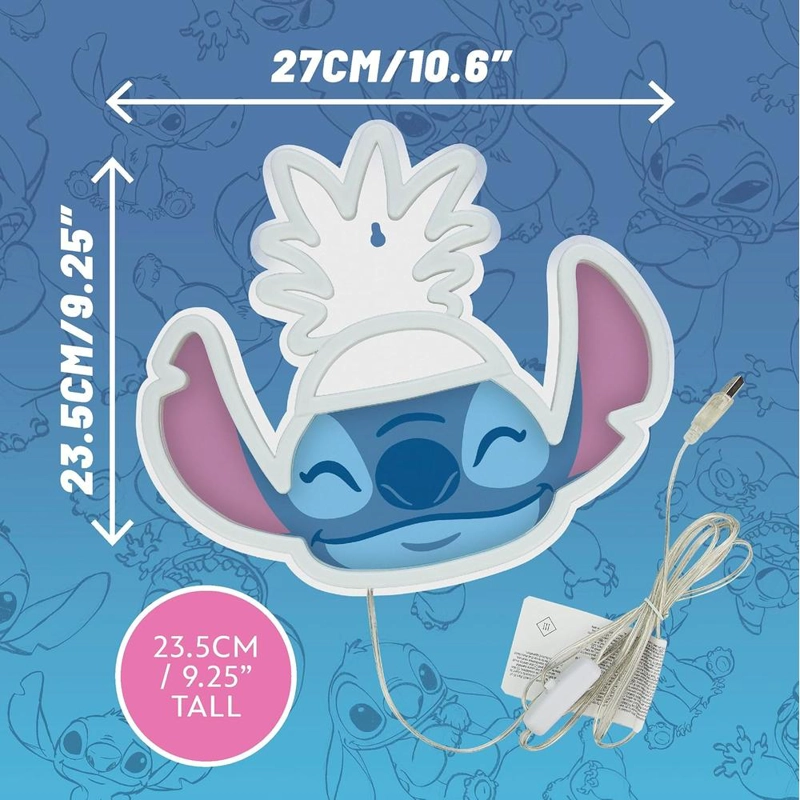PALADONE DISNEY LILO Y STITCH PIÑA, LÁMPARA PARED NEÓN LED OFICIAL - 4