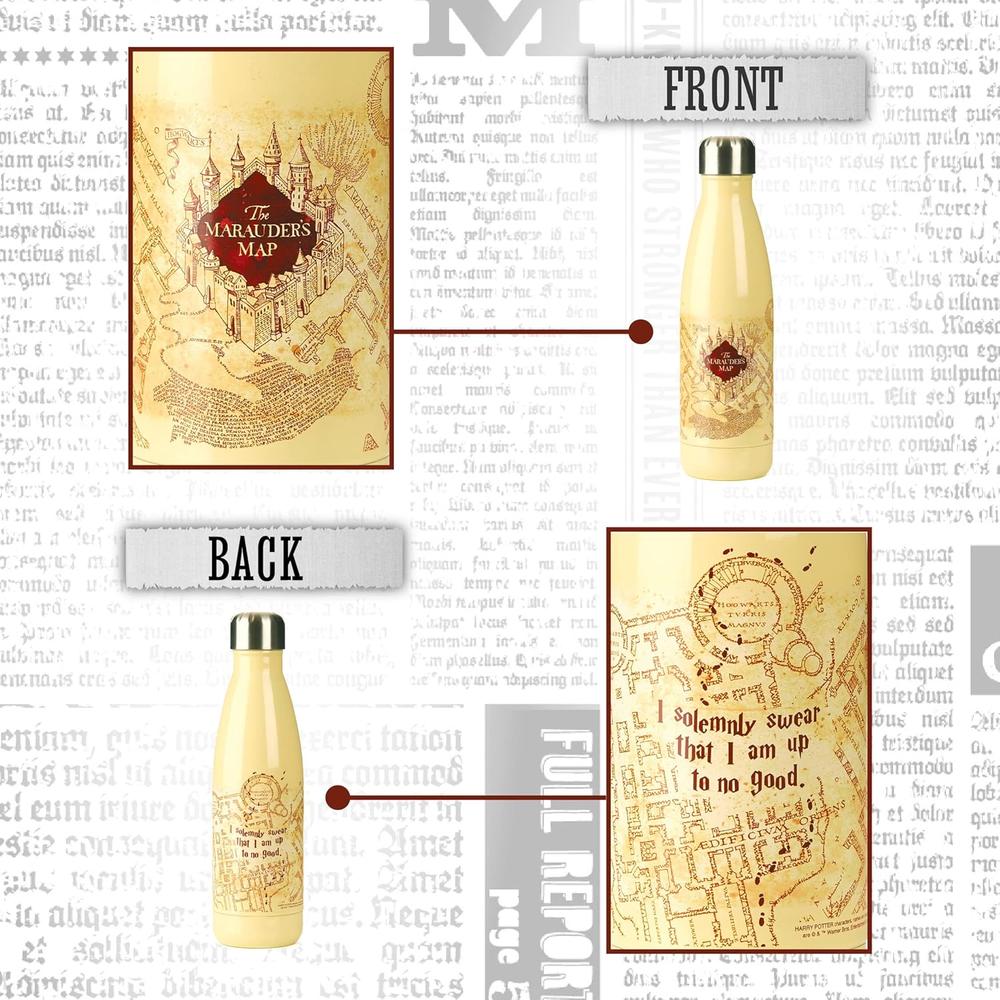 PALADONE HARRY POTTER MAPA DEL MERODEADOR, BOTELLA DE AGUA METÁLICA 500 ML OFICIAL - 6