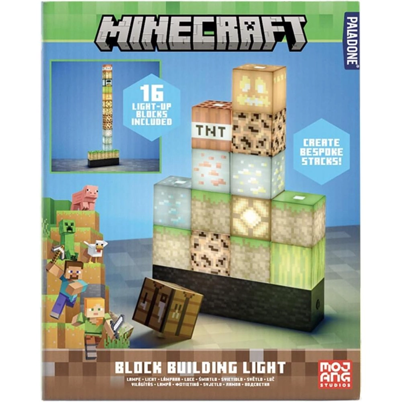 PALADONE MINECRAFT, LÁMPARA BLOQUES CONSTRUCCIÓN OFICIAL - 1