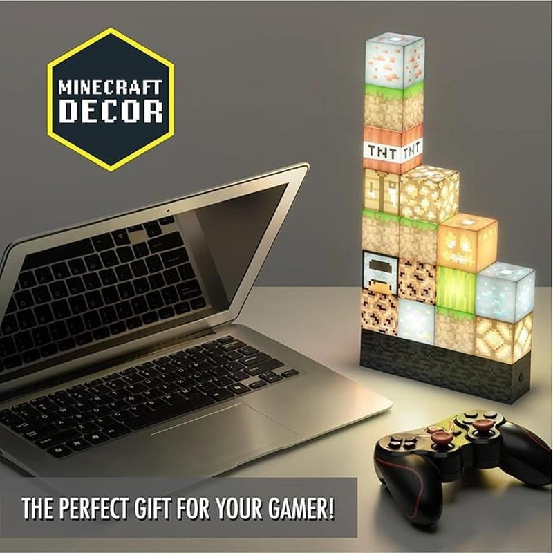 PALADONE MINECRAFT, LÁMPARA BLOQUES CONSTRUCCIÓN OFICIAL - 3