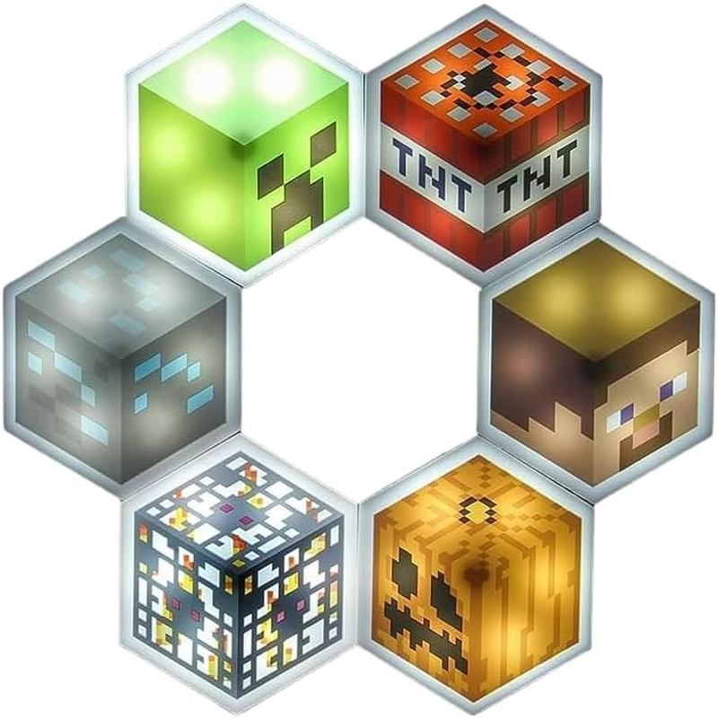 PALADONE MINECRAFT, BLOQUE LED HEXAGONAL OFICIAL - 1