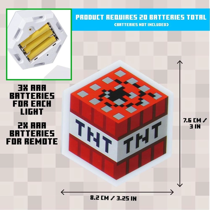 PALADONE MINECRAFT, BLOQUE LED HEXAGONAL OFICIAL - 2