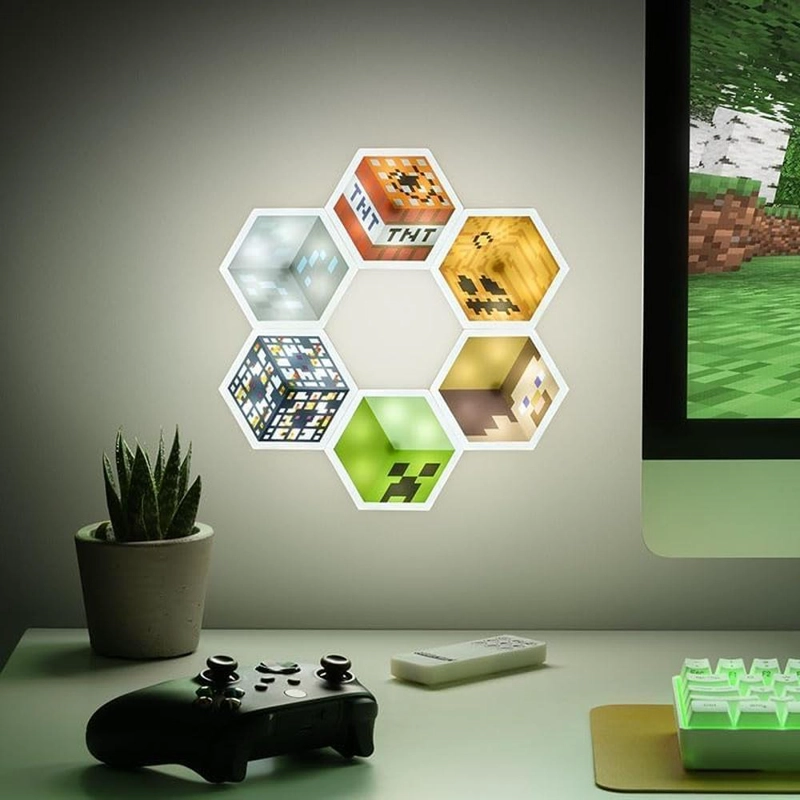 PALADONE MINECRAFT, BLOQUE LED HEXAGONAL OFICIAL - 3