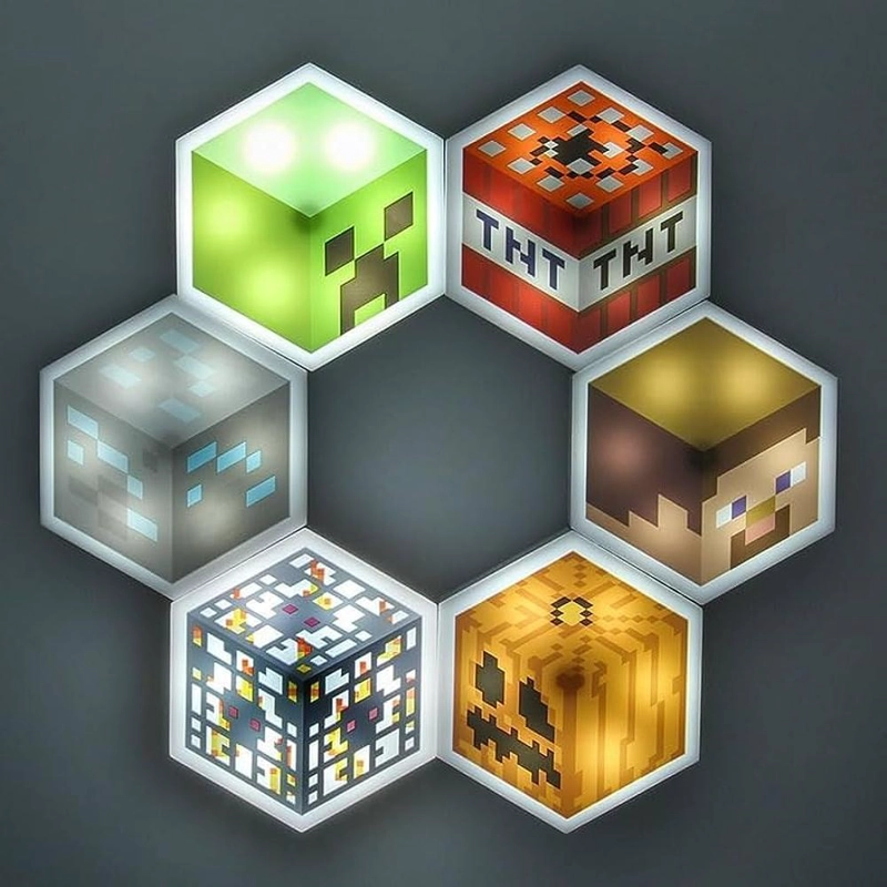 PALADONE MINECRAFT, BLOQUE LED HEXAGONAL OFICIAL - 5