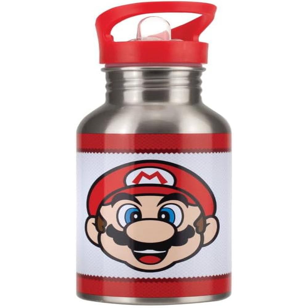 PALADONE SUPER MARIO, BOTELLA METÁLICA CON PAJILLA 500 ML OFICIAL - 2