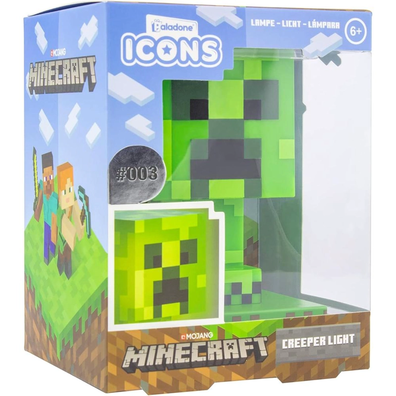 PALADONE MINECRAFT CREEPER, LÁMPARA 3D 12 CM OFICIAL - 4