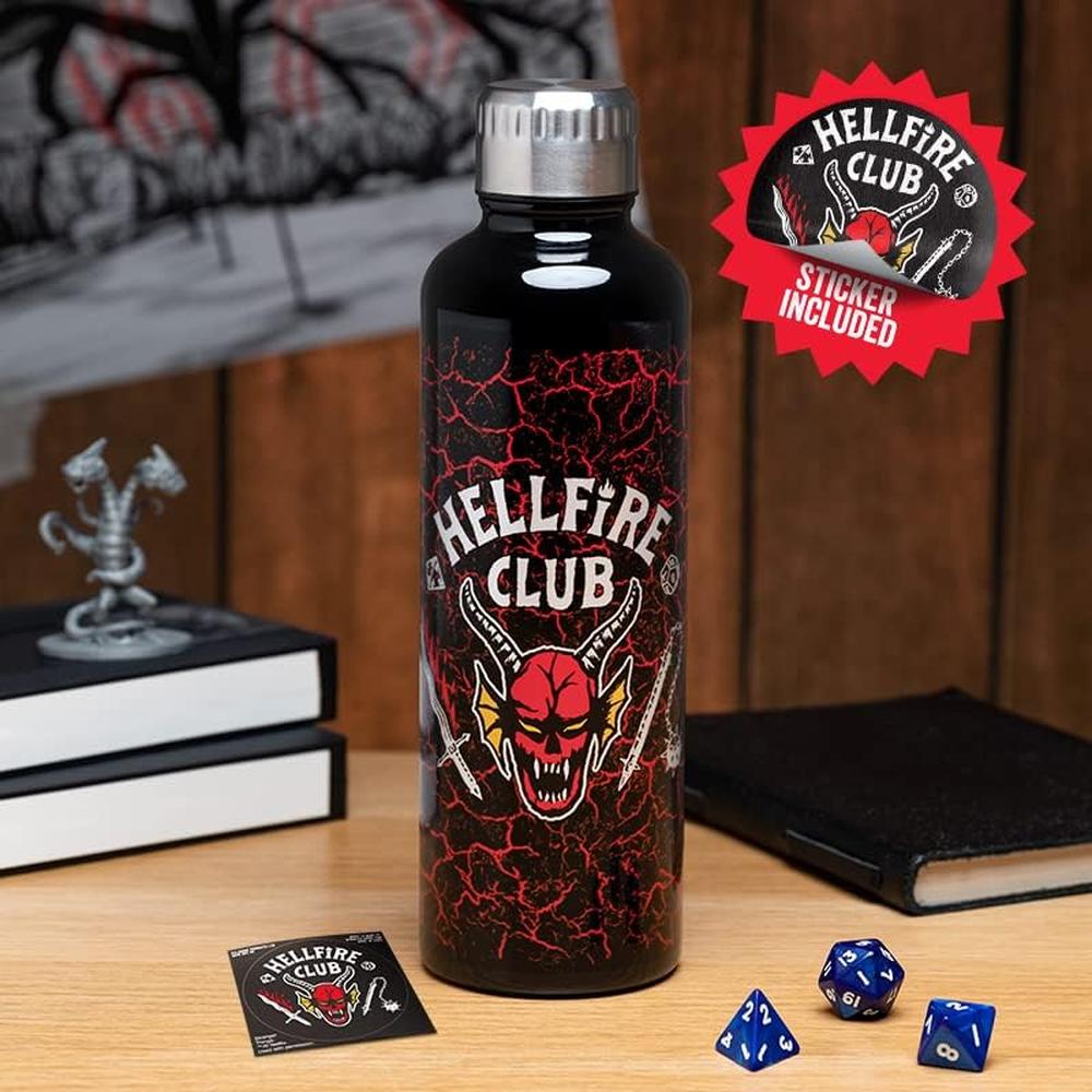 PALADONE STRANGER THINGS HELLFIRE CLUB, BOTELLA DE AGUA ACERO INOXIDABLE 16.9 OZ / 500 ML OFICIAL - 2