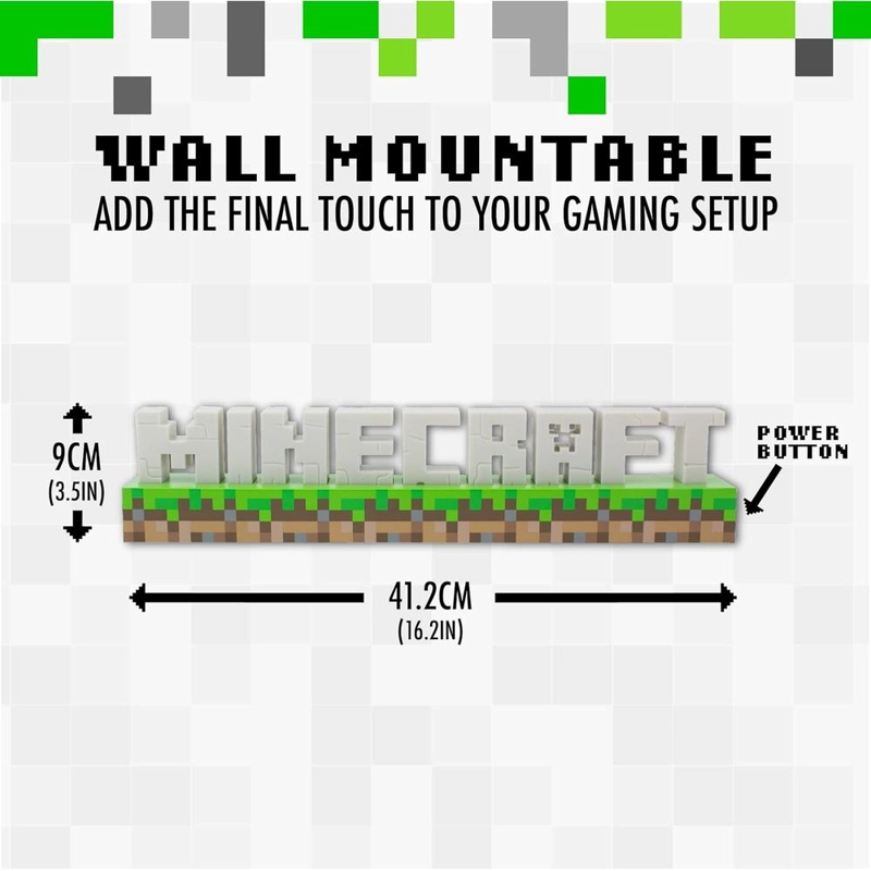 PALADONE MINECRAFT, LÁMPARA LOGOTIPO OFICIAL - 2