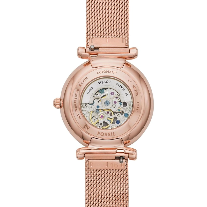 FOSSIL RELOJ AUTOMÁTICO CARLIE PARA MUJER, MALLA DE ACERO | ORO ROSA - 4