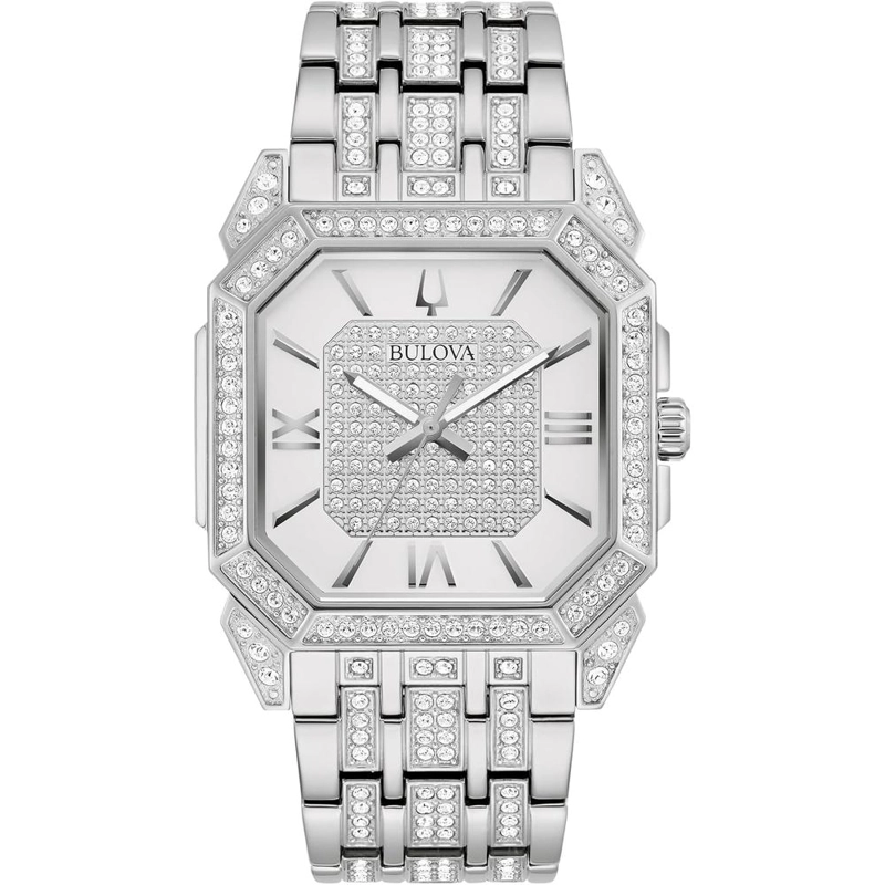 BULOVA RELOJ OCTAVA DE HOMBRE 3 AGUJAS DE CUARZO ESFERA OCTOGONAL CRISTALES | PLATEADO - 1