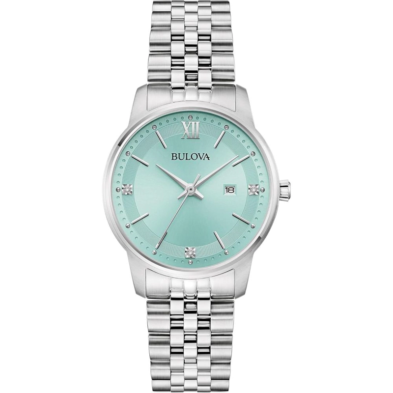 BULOVA RELOJ CLÁSICO DE CUARZO DE MUJER 3 AGUJAS DIAMANTES ACERO INOXIDABLE | PLATA - 1