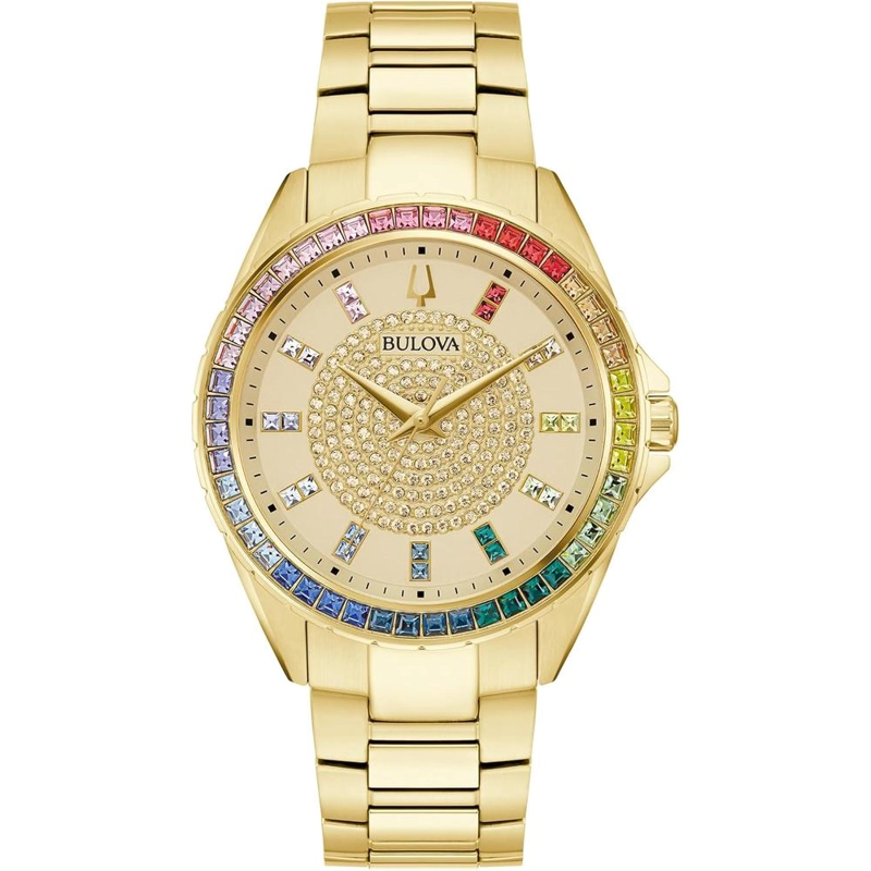 BULOVA RELOJ CRYSTAL PHANTOM DE HOMBRE 3 AGUJAS DE CUARZO BISEL PAVÉ | ORO - 1
