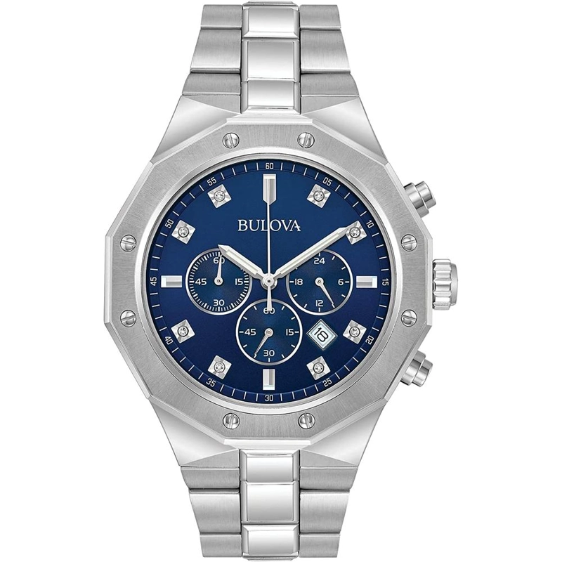 BULOVA RELOJ CLÁSICO HOMBRE CRONÓGRAFO 6 AGUJAS DIAMANTES CALENDARIO LUMINOSO | PLATA - 1