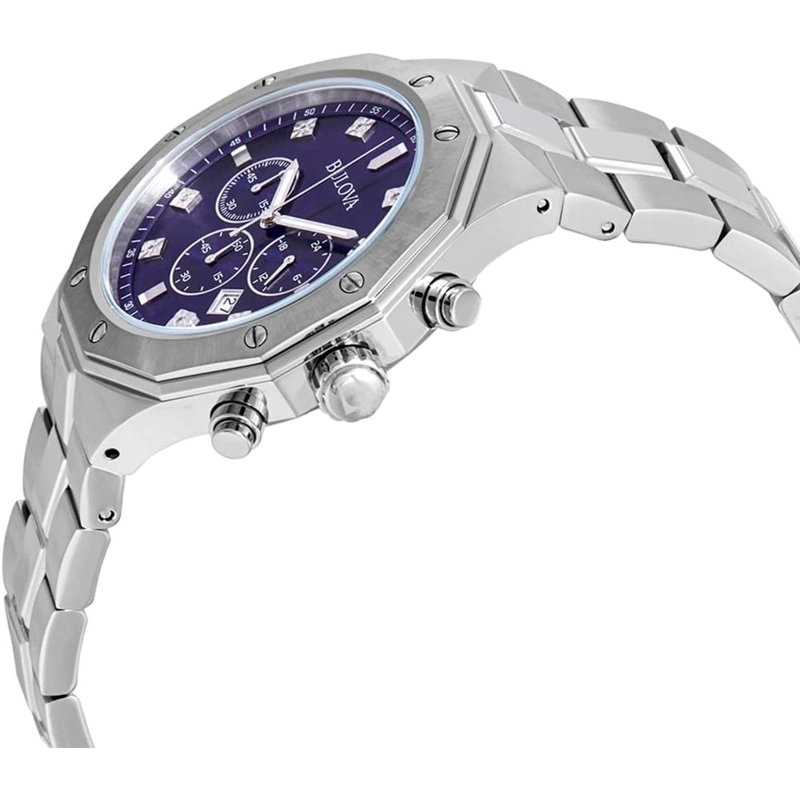BULOVA RELOJ CLÁSICO HOMBRE CRONÓGRAFO 6 AGUJAS DIAMANTES CALENDARIO LUMINOSO | PLATA - 3
