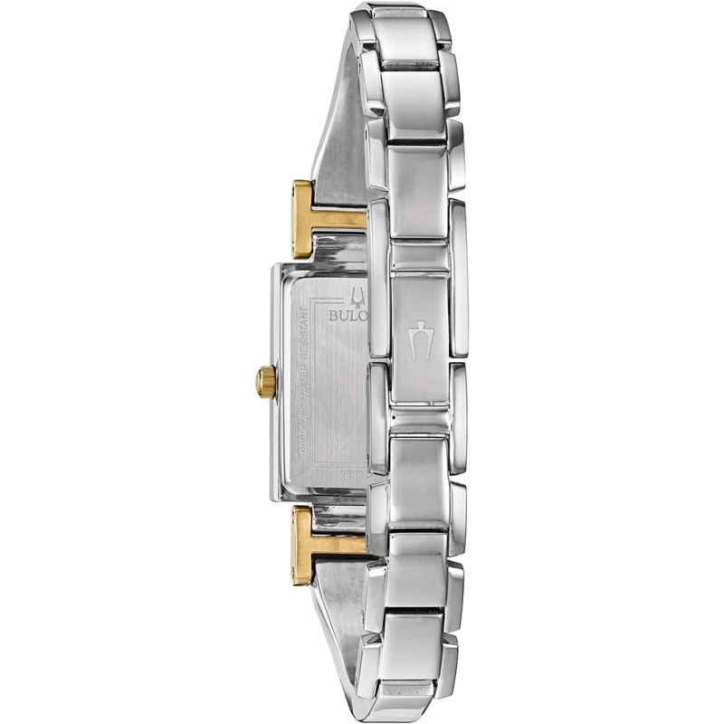 BULOVA RELOJ CLÁSICO MUJER CUARZO DIAMANTES ACERO INOXIDABLE RECTANGULAR NÁCAR | PLATA - 3