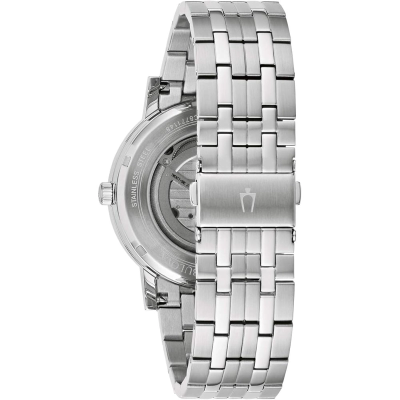 BULOVA RELOJ CLÁSICO VESTIR HOMBRE AUTOMÁTICO 3 AGUJAS 21 JOYAS APERTURA | PLATA/NEGRO - 3