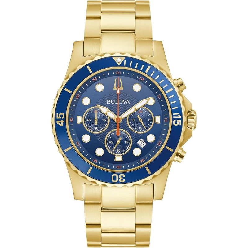 BULOVA RELOJ CLÁSICO DEPORTIVO HOMBRE CRONÓGRAFO 6 AGUJAS CALENDARIO FECHA | ORO - 1