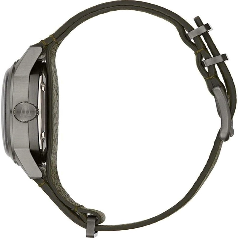 BULOVA RELOJ HOMBRE MILITAR CLÁSICO AUTOMÁTICO 3 AGUJAS CORREA CUERO ACERO | VERDE - 3