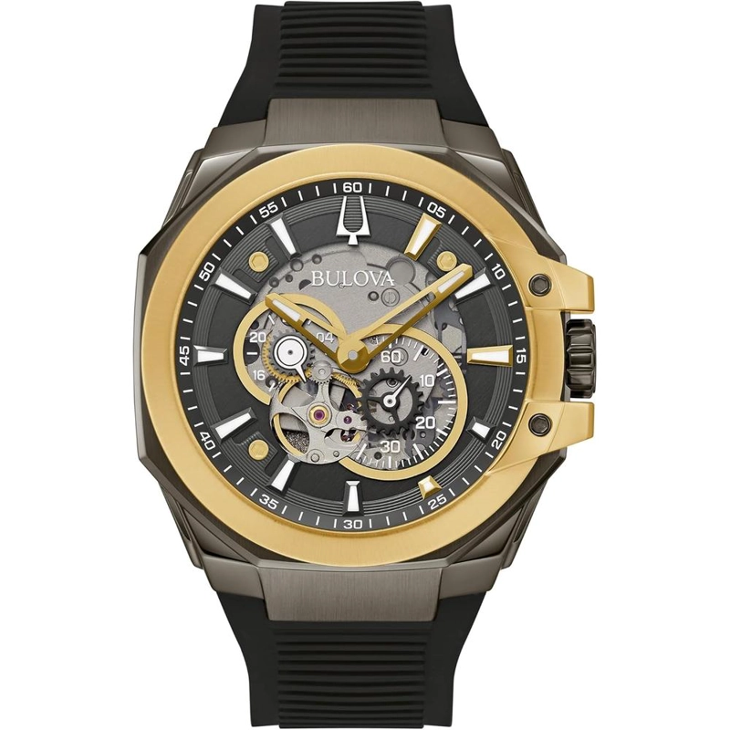 BULOVA RELOJ PERFORMANCE MAQUINA HOMBRE AUTOMÁTICO CORREA SILICONA ESFERA GRIS | NEGRO - 1