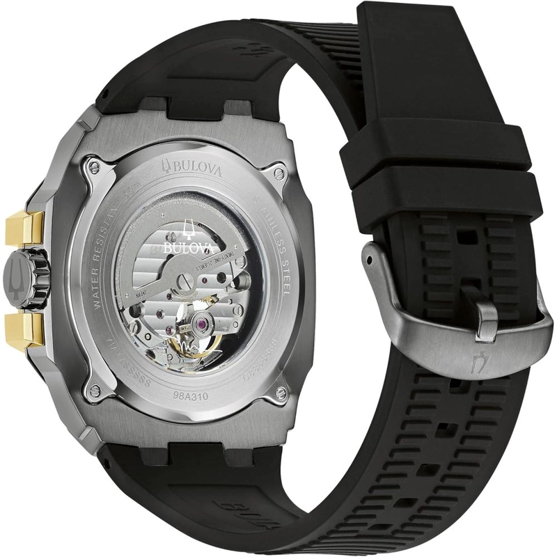 BULOVA RELOJ PERFORMANCE MAQUINA HOMBRE AUTOMÁTICO CORREA SILICONA ESFERA GRIS | NEGRO - 3