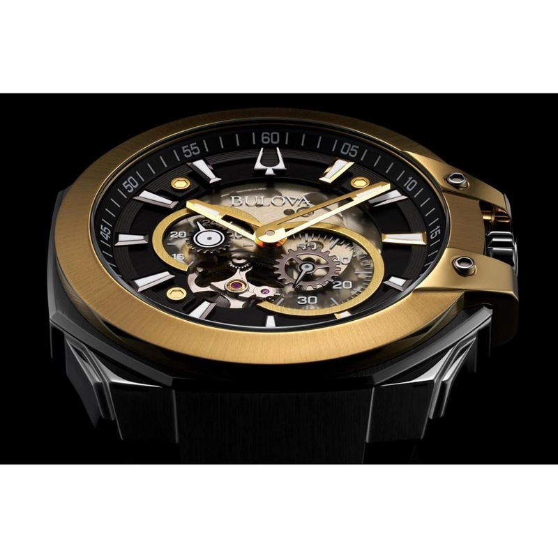 BULOVA RELOJ PERFORMANCE MAQUINA HOMBRE AUTOMÁTICO CORREA SILICONA ESFERA GRIS | NEGRO - 6