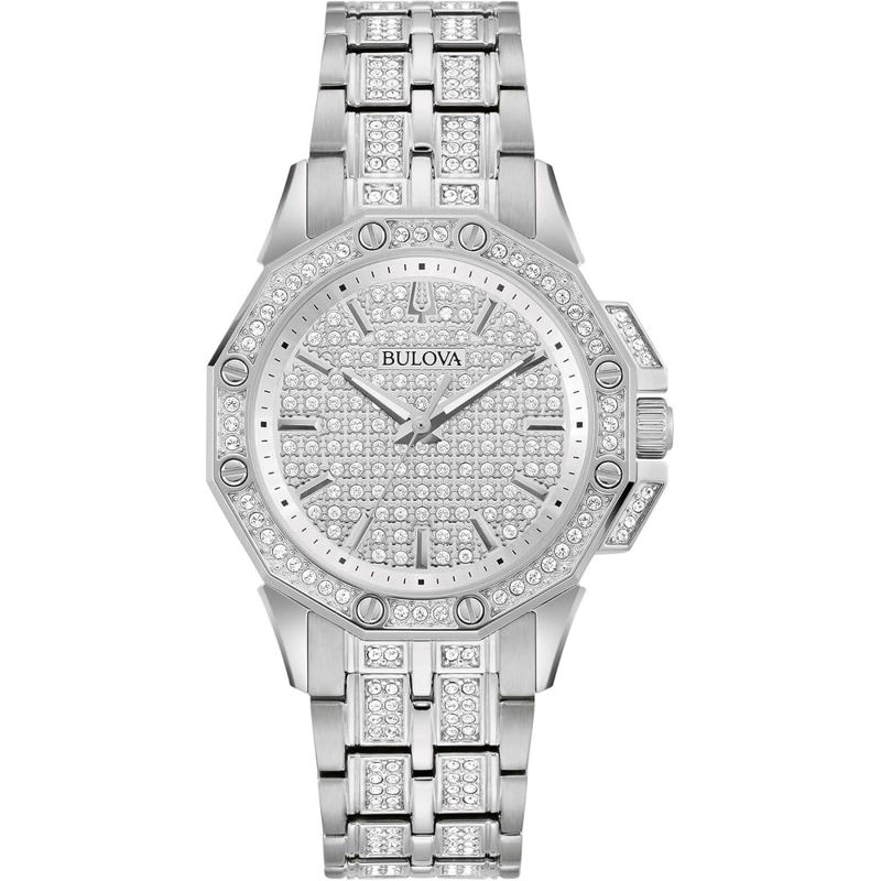 BULOVA RELOJ OCTAVA DE MUJER 3 AGUJAS DE CUARZO ESFERA Y BISEL DE CRISTAL | PLATEADO - 1