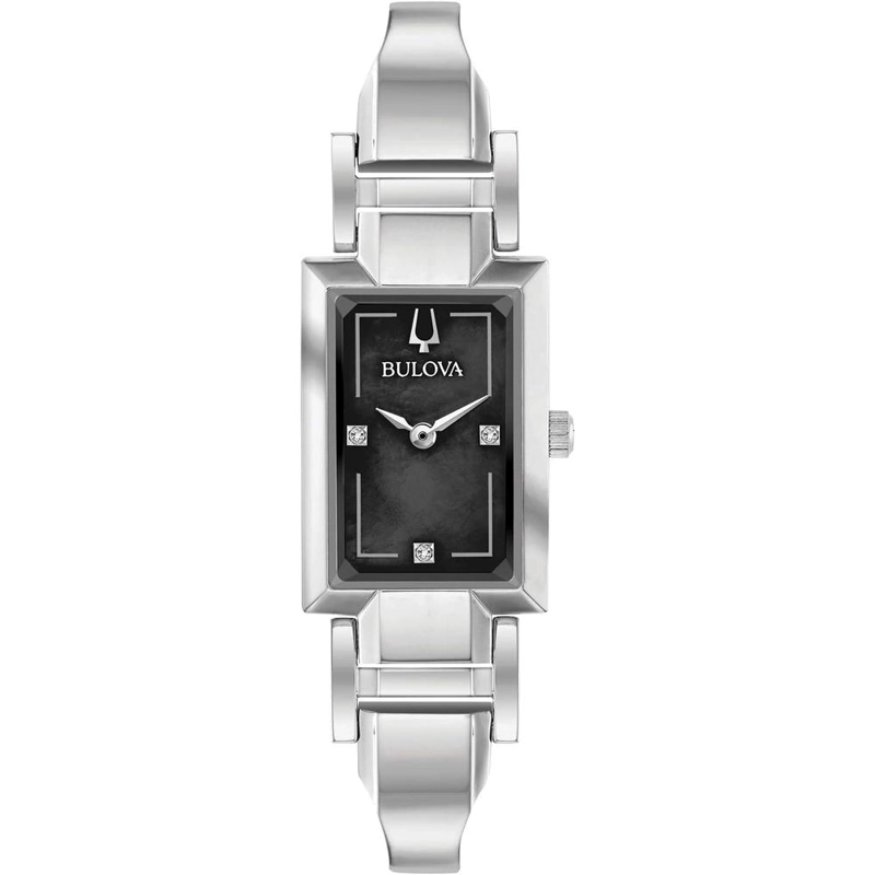 BULOVA RELOJ CLÁSICO MUJER CUARZO DOS AGUJAS ACERO ESFERA DIAMANTES RECTANGULAR | PLATEADO - 1
