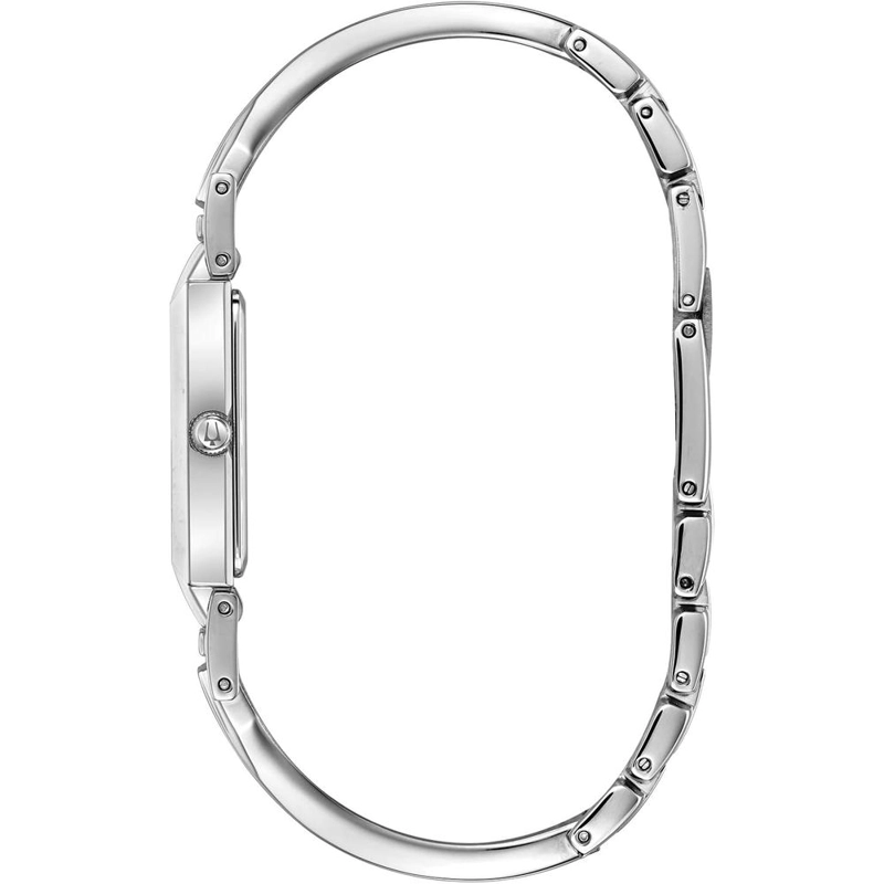 BULOVA RELOJ CLÁSICO MUJER CUARZO DOS AGUJAS ACERO ESFERA DIAMANTES RECTANGULAR | PLATEADO - 2