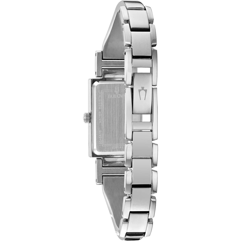 BULOVA RELOJ CLÁSICO MUJER CUARZO DOS AGUJAS ACERO ESFERA DIAMANTES RECTANGULAR | PLATEADO - 3