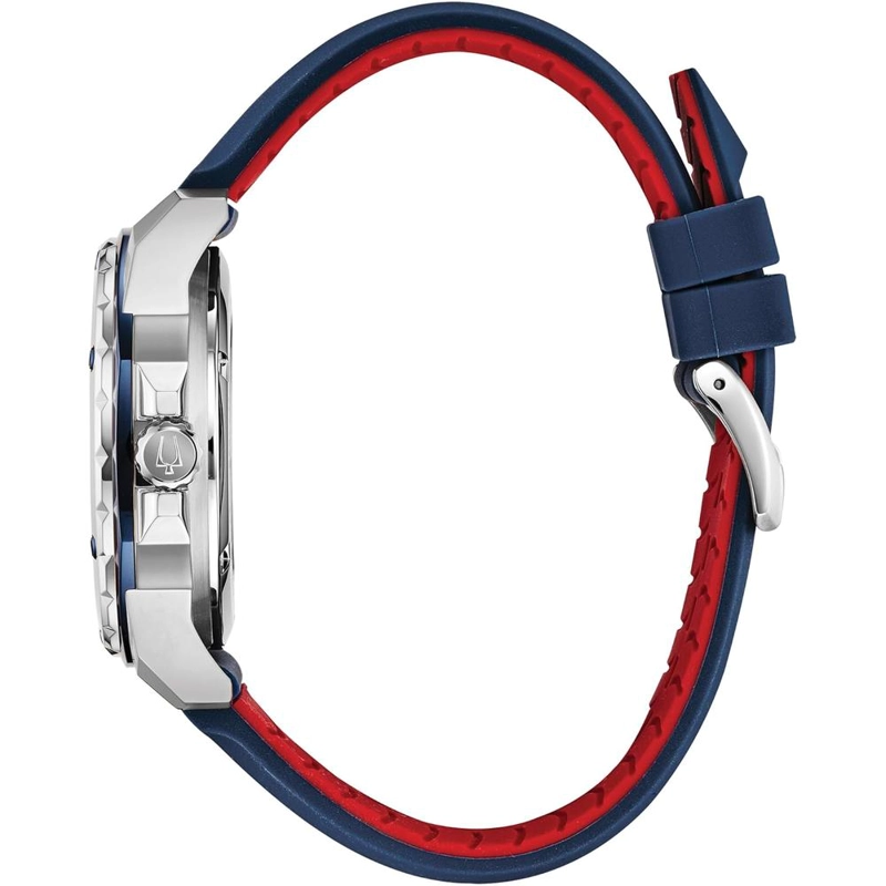 BULOVA RELOJ MARINE STAR HOMBRE AUTOMÁTICO ACERO SILICONA APERTURA OJO DE BUEY | AZUL - 2