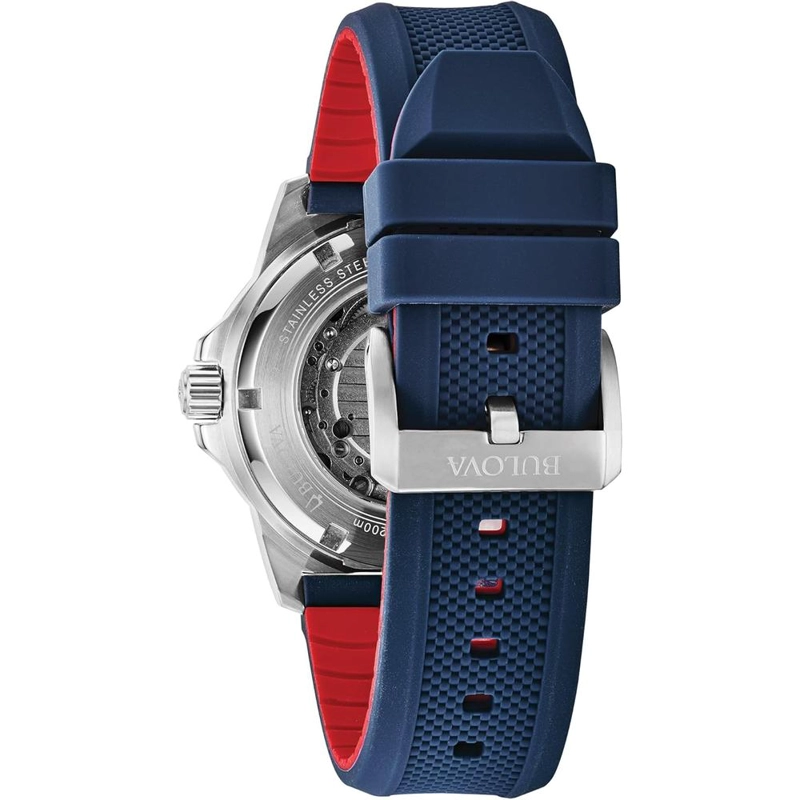 BULOVA RELOJ MARINE STAR HOMBRE AUTOMÁTICO ACERO SILICONA APERTURA OJO DE BUEY | AZUL - 3
